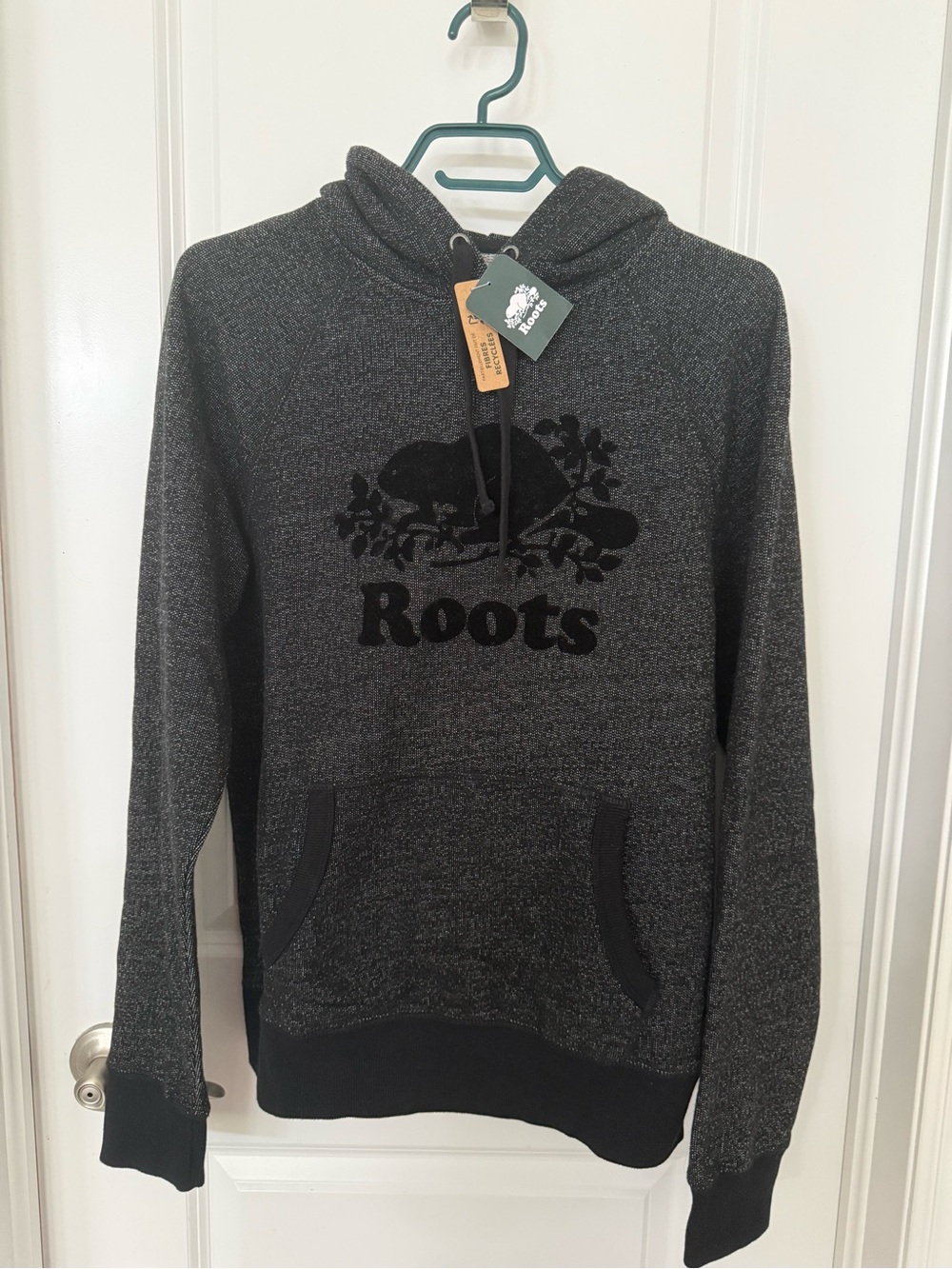 Roots Women’s Organic Original Kanga Hoodie - Black Pepper - Picture 3 of 7